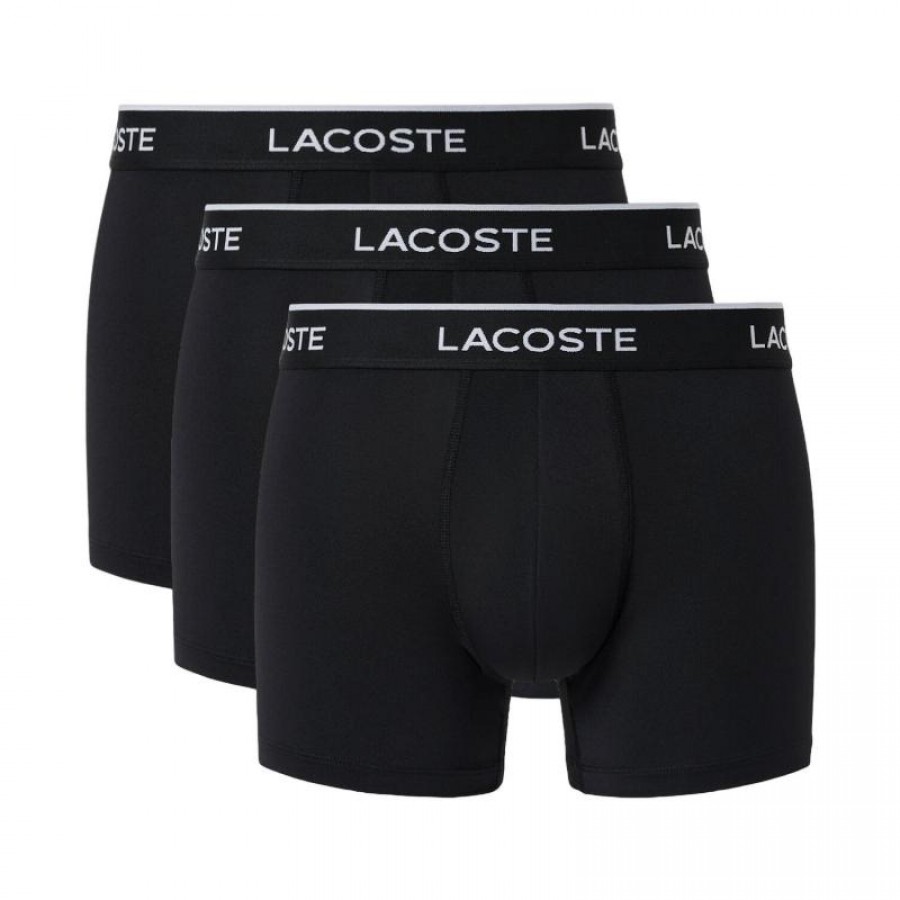 Lacoste Microfiber Black Boxers 3 Unidades