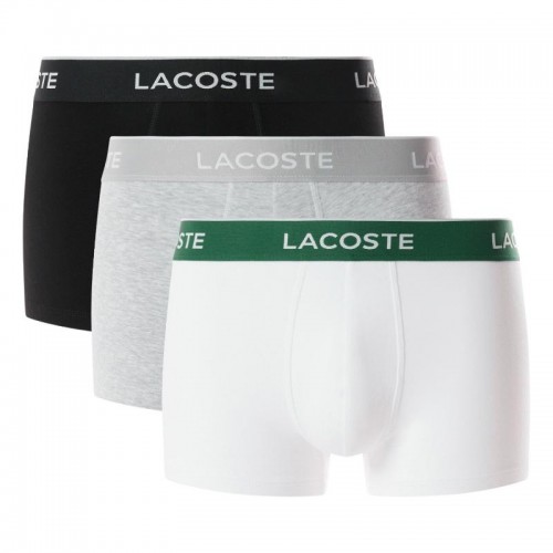 Boxers Lacoste Negro Blanco Gris Vigore 3 Unidades