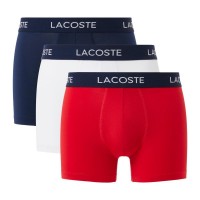 Cuecas Lacoste Pique Azul Marinho Branco Vermelho 3 Unidades  Oferta + Barato