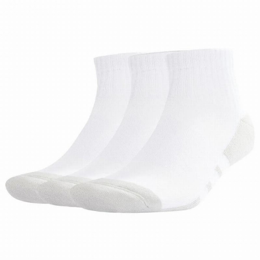Calcetines Adidas Essentials Quarto Acolchoado Blanco Gris 3 Peças  Oferta + Barato