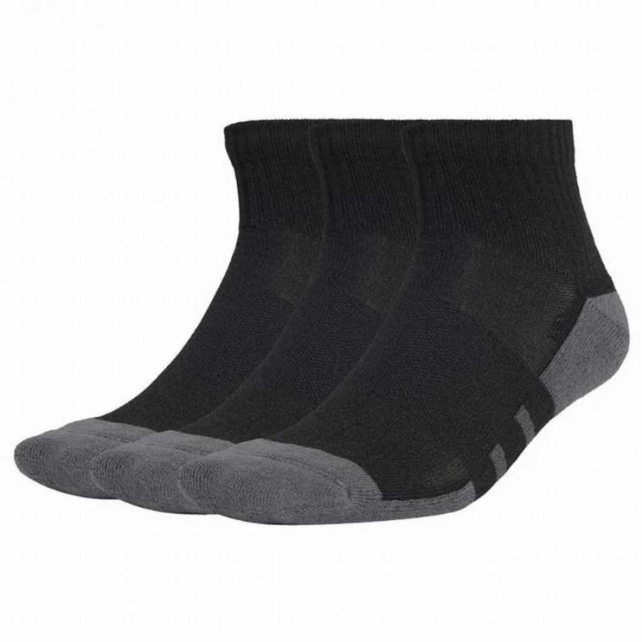 Calcetines Adidas Essentials Quarto Acolchoado Negro Gris 3 Peças  Oferta + Barato