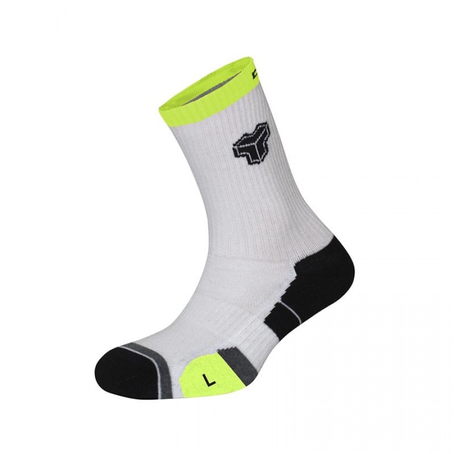 Cartri Axel High Yellow White Socks 1 Paire - Barata Oferta Outlet