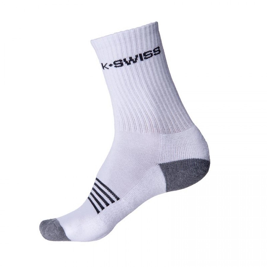 Kswiss Crew Chaussettes blanches 3 Paire  Offre - Pas cher