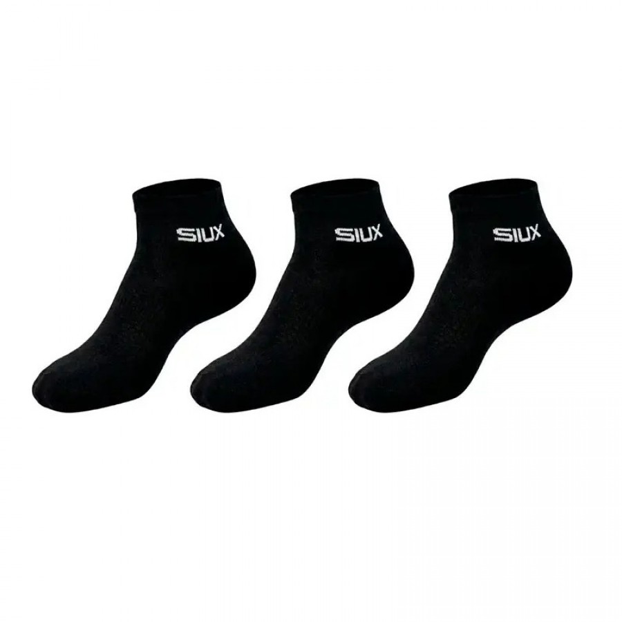 Siux Basic 26 Calzini Corti Neri, 3 paia