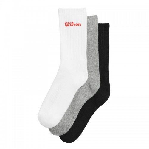 Chaussettes mi-mollet Wilson Blanc Gris Noir 3 paires
