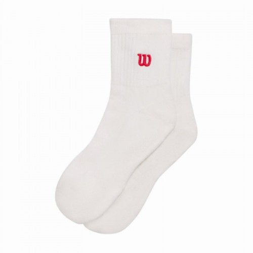 Calcetines Wilson Quart de longueur Blanco Rojo 1 Par