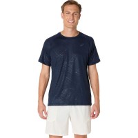 Camiseta Asics Game All Over Imprimer Haut SS Azul Medianoche