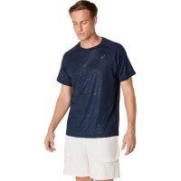 Camiseta Asics Game All Over Imprimer Haut SS Azul Medianoche