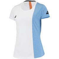 Camiseta Babolat Play Capsleeve Blanco Azul Mujer