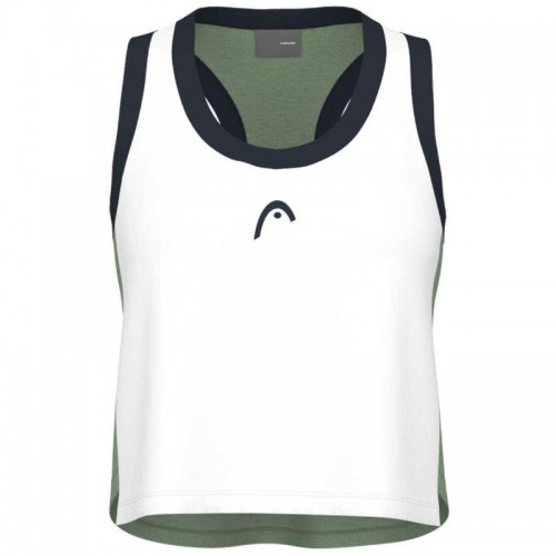 T-shirt court Head Play pour femme blanc vert