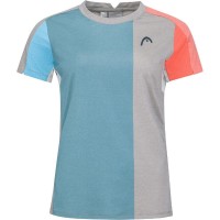 Head Tech T-Shirt Femme Gris Bleu