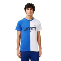 T-shirt Lacoste Daniil Medvedev bleu blanc  Offre - Pas cher