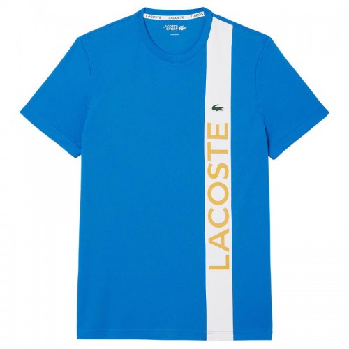 Camiseta Lacoste Sport Ultra Dry Azul Blanco