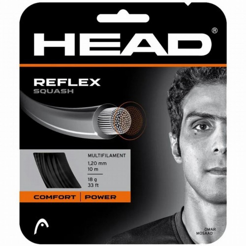 Squash 10m Head Reflex 1.20mm Corde Noire