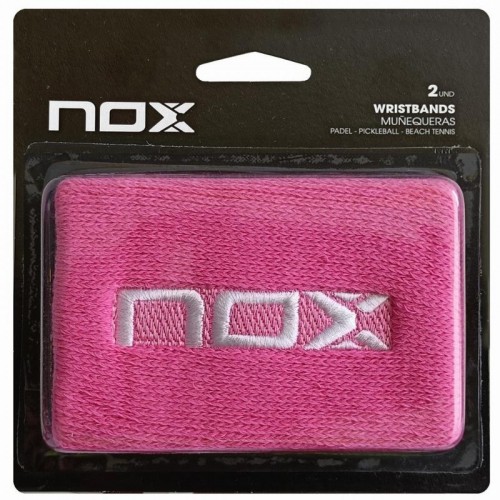 Munequeras Nox Rosa Logo Blanc 2 unites