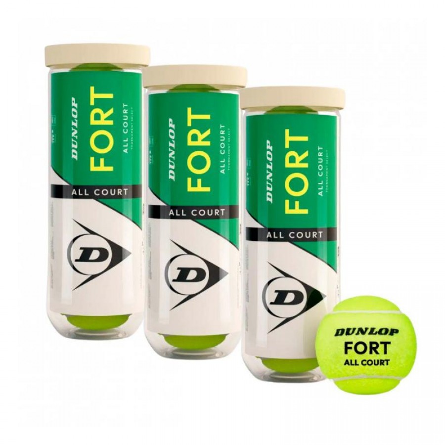Pack de 3 Botes de Pelotas Dunlop Fort All Court  Offer + Cheap