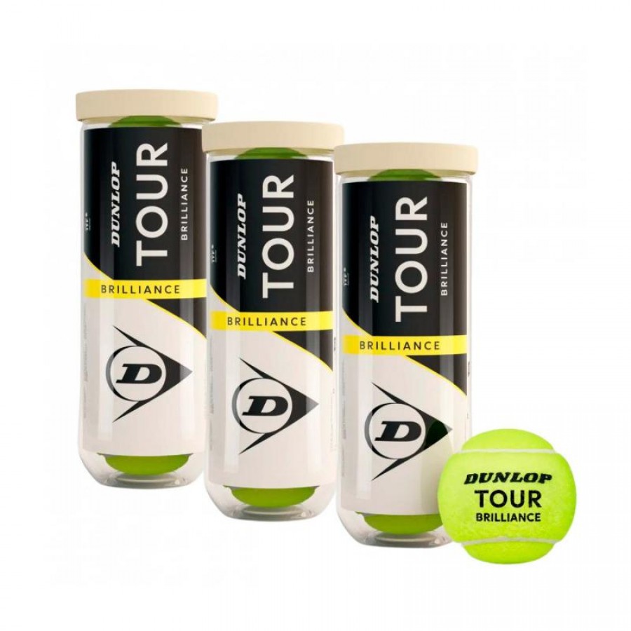 Pack de 3 Botes de Pelotas Dunlop Tour Brillance  Offer + Cheap