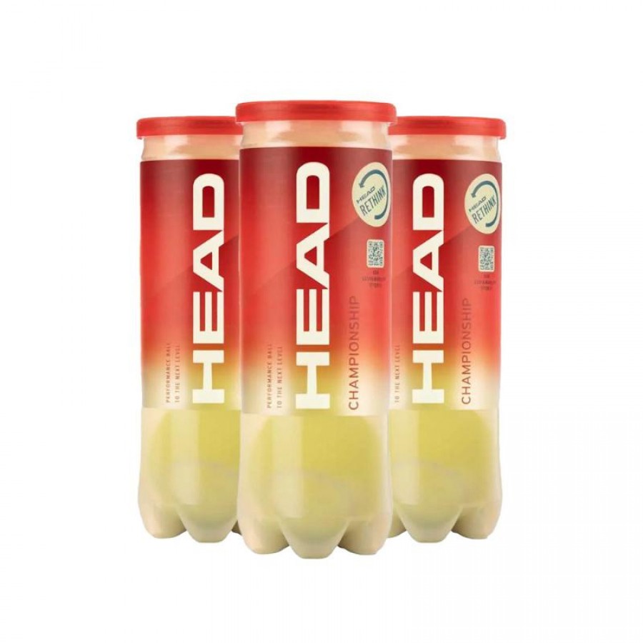 Pack de 3 Botes de Pelotas Head Championship Tenis PADELPOINT Pack de 3 Botes de Pelotas Head Championship Tenis