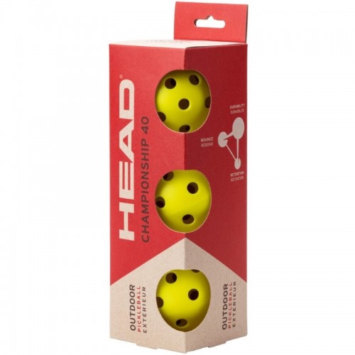 Pelotas Pickleball Head Championship 40 Extérieur 3 Unidades