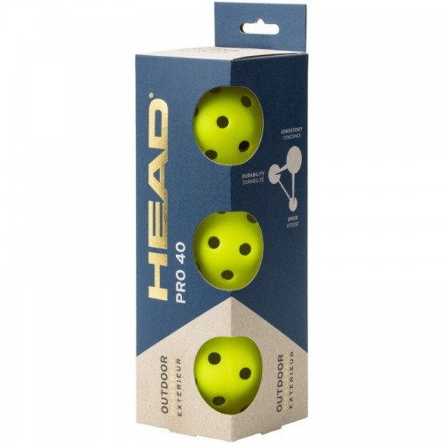 Pelotas Pickleball Head Pro 40 Extérieur 3 Unidades
