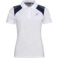 Camisa Polo Head Club 22 Branca Azul Marinho Feminina