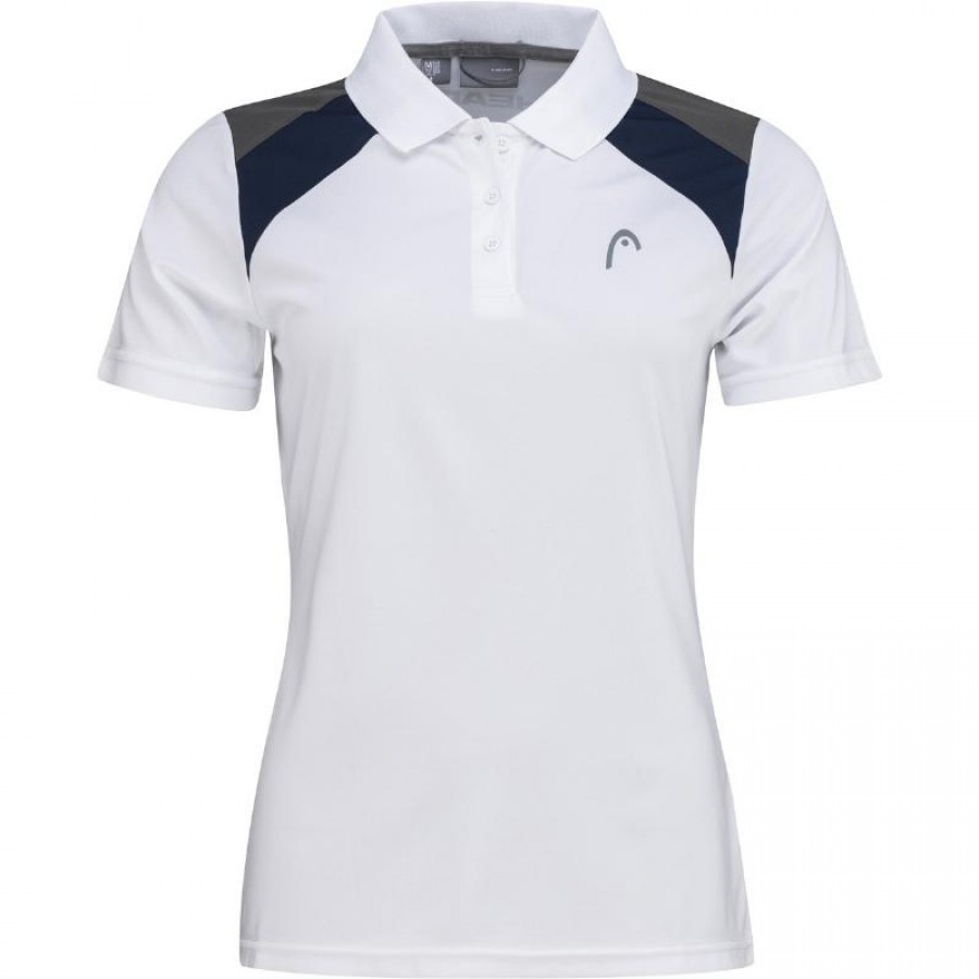 Camisa Polo Head Club 22 Branca Azul Marinho Feminina