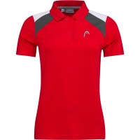 Camisa Polo Head Club 22 Branco Vermelho Feminino