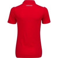 Camisa Polo Head Club 22 Branco Vermelho Feminino