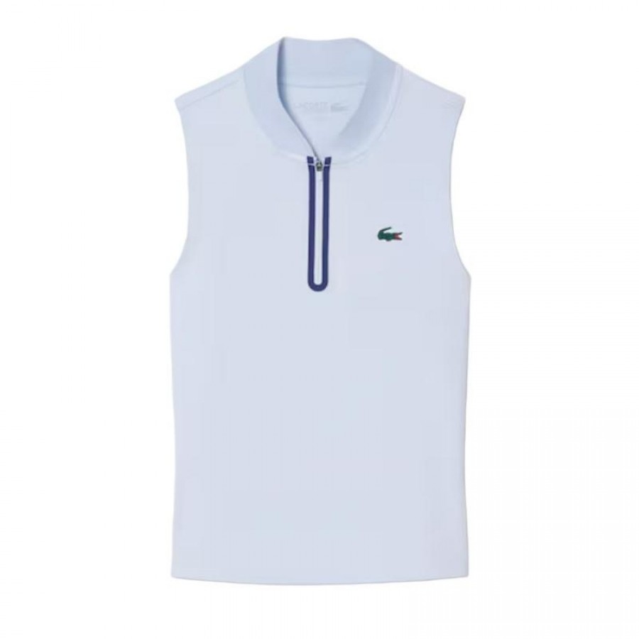 Polo Lacoste Azul Claro Mulher Sem Mangas Ultra Seca
