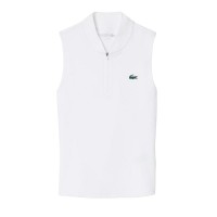 Polo Lacoste Branco Branco Seco Ultra Seco sem mangas