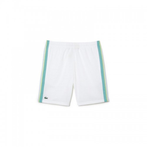 Short Lacoste Poliester Reciclado Blanco Verde