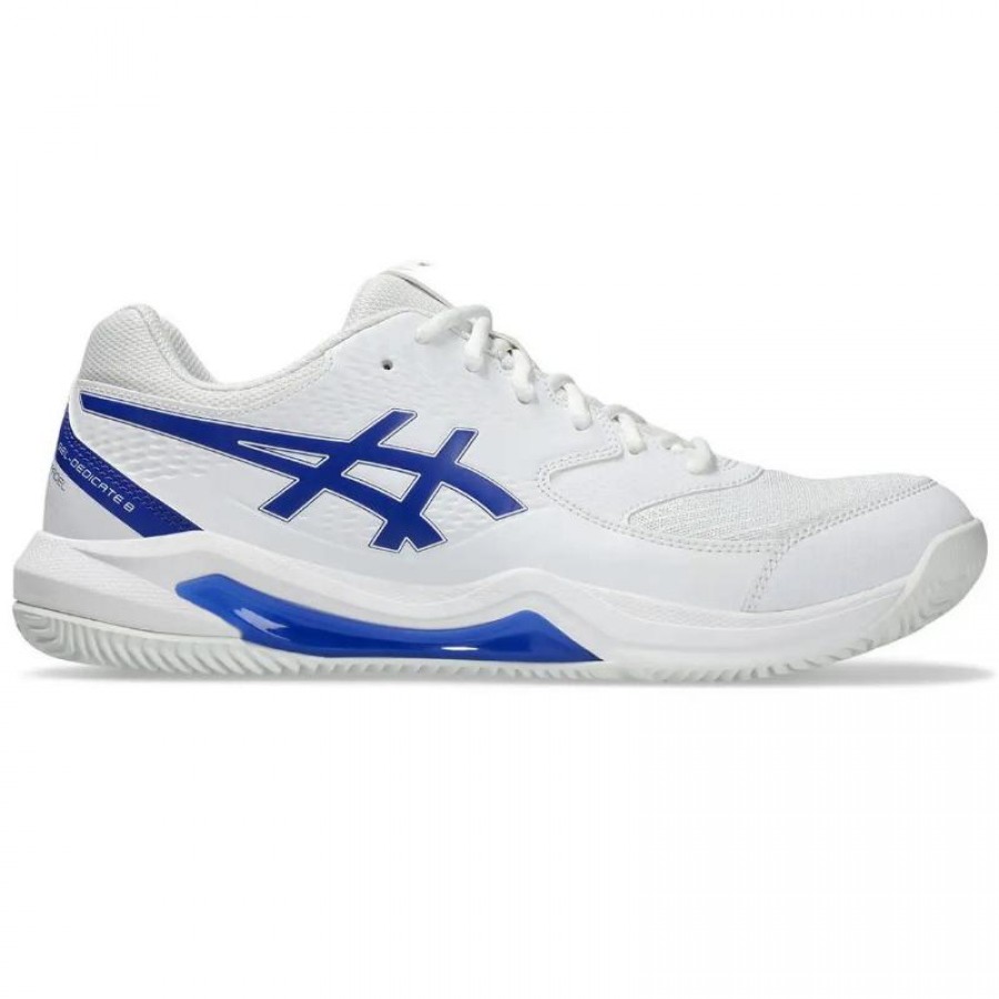 Baskets de Padel Asics Gel Dedicate 8 Blanc Bleu Cobalt  Offre - Pas cher