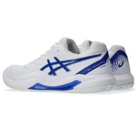 Baskets de Padel Asics Gel Dedicate 8 Blanc Bleu Cobalt  Offre - Pas cher