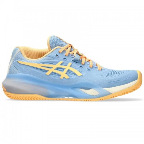 Zapatillas Asics Gel Resolution X Padel Azul Stone Naranja Mujer