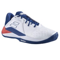Babolat Propulse Fury 3 White Blue Red Sneakers  Offer + Cheap